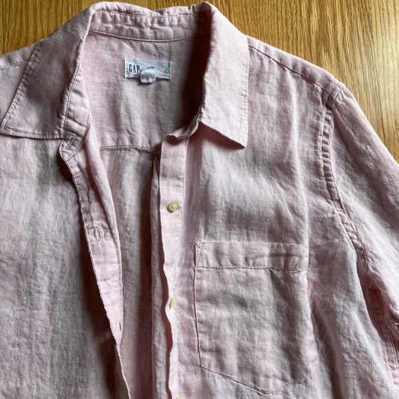 Gap boyfriend fit linen long sleeved shirt size S - Picture 2 of 5